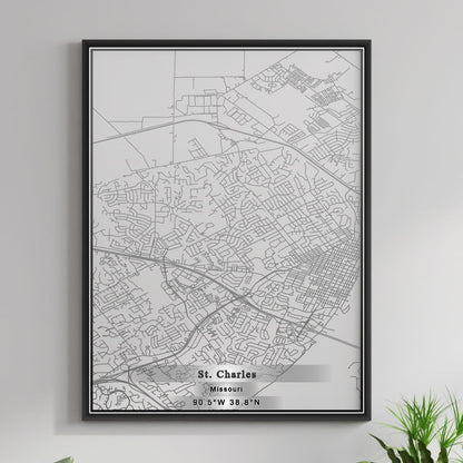 ROAD MAP OF ST. CHARLES, MISSOURI BY MAPBAKES