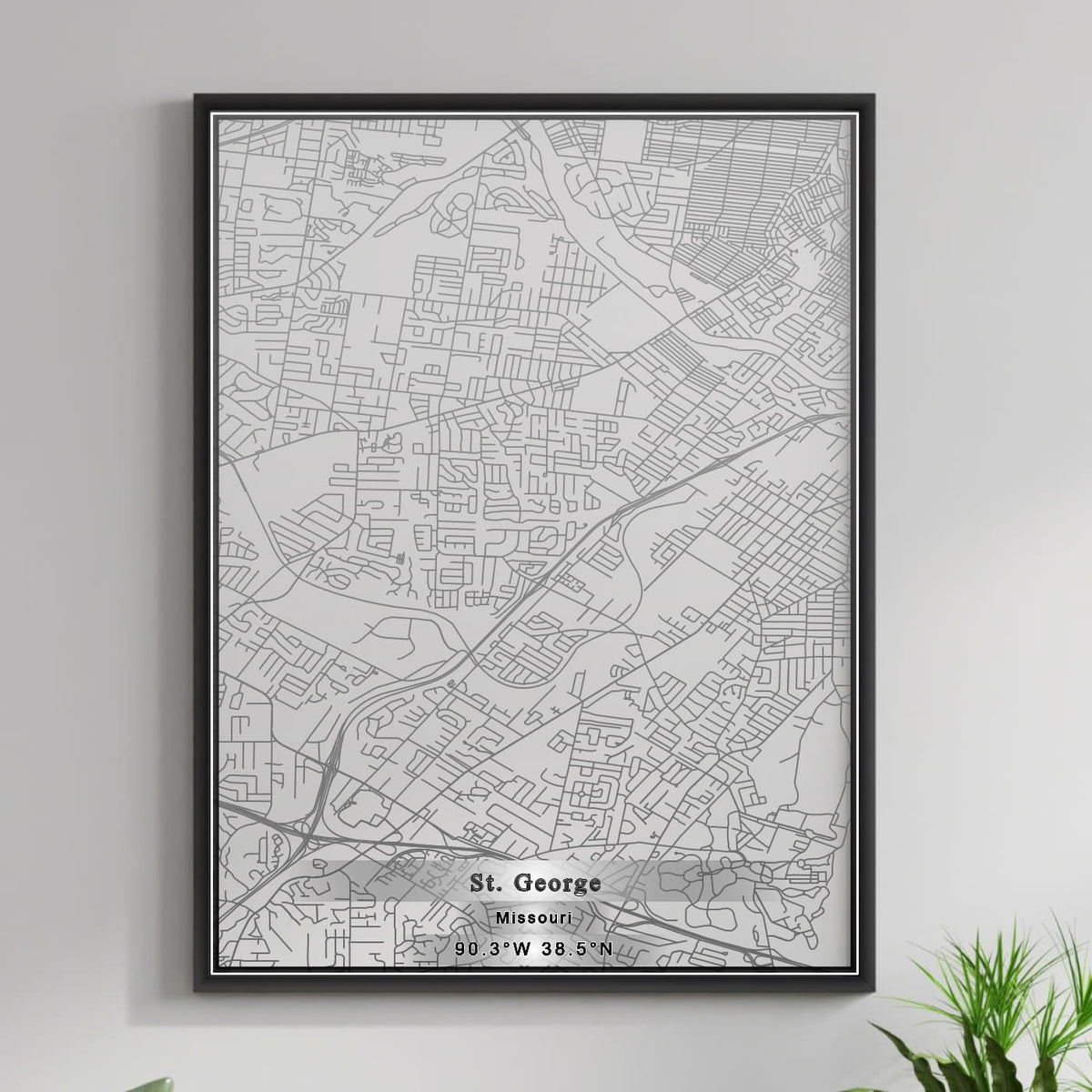 ROAD MAP OF ST. GEORGE, MISSOURI BY MAPBAKES