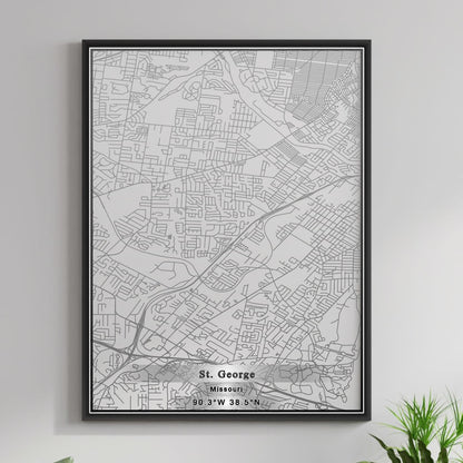 ROAD MAP OF ST. GEORGE, MISSOURI BY MAPBAKES