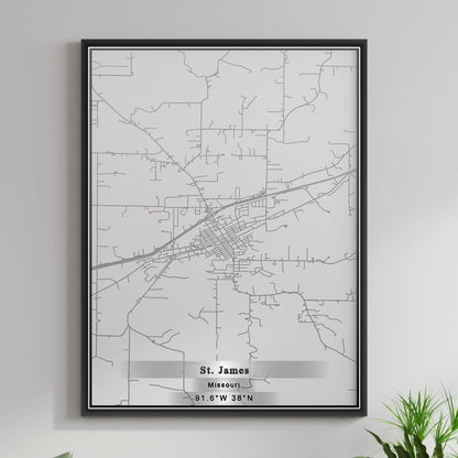 ROAD MAP OF ST. JAMES, MISSOURI BY MAPBAKES