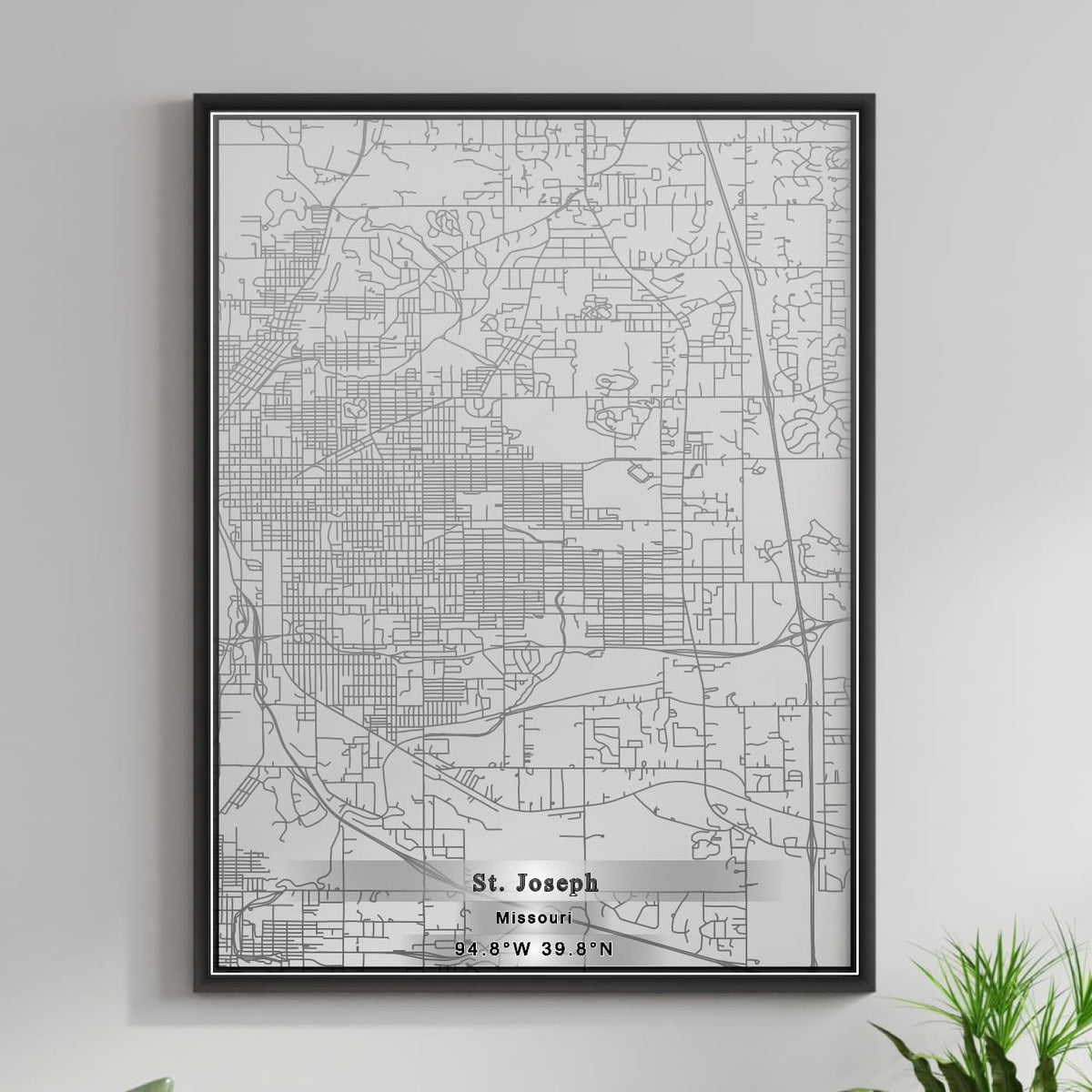 ROAD MAP OF ST. JOSEPH, MISSOURI BY MAPBAKES