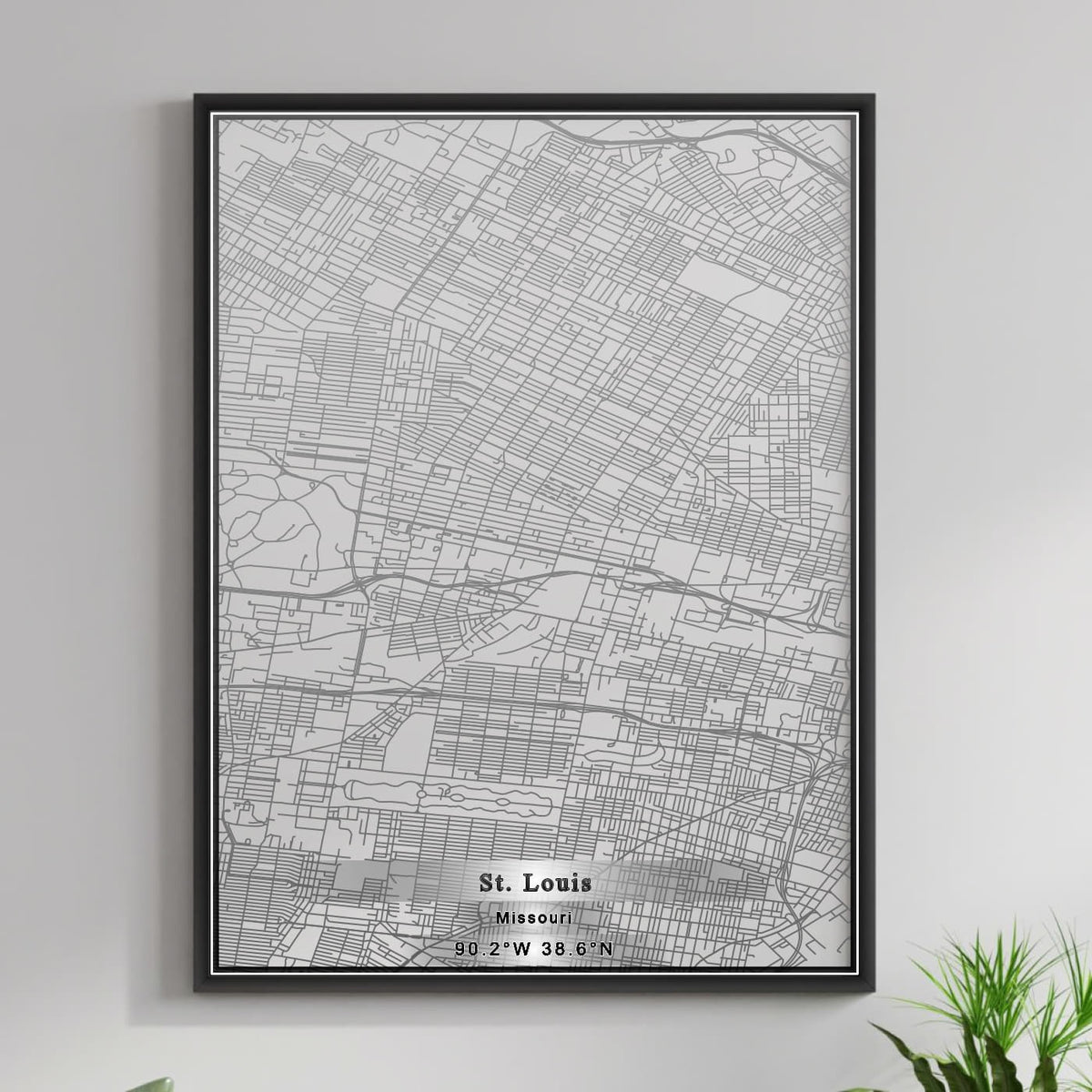 ROAD MAP OF ST. LOUIS, MISSOURI BY MAPBAKES
