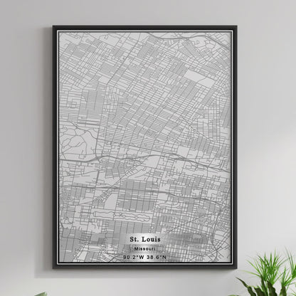 ROAD MAP OF ST. LOUIS, MISSOURI BY MAPBAKES