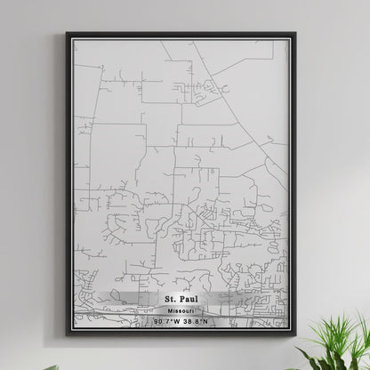 ROAD MAP OF ST. PAUL, MISSOURI BY MAPBAKES