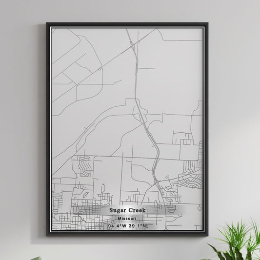 ROAD MAP OF SUGAR CREEK, MISSOURI BY MAPBAKES