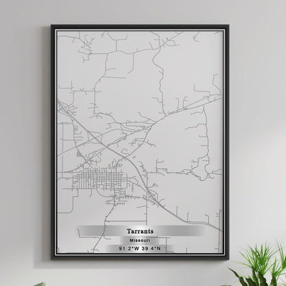 ROAD MAP OF TARRANTS, MISSOURI BY MAPBAKES