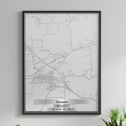 ROAD MAP OF TARRANTS, MISSOURI BY MAPBAKES