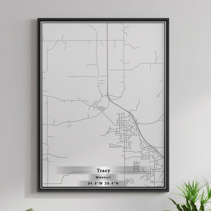 ROAD MAP OF TRACY, MISSOURI BY MAPBAKES