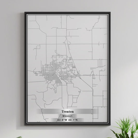 ROAD MAP OF TRENTON, MISSOURI BY MAPBAKES