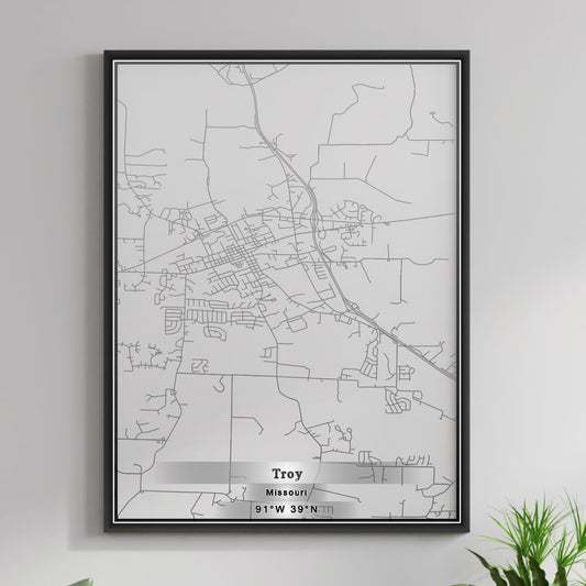ROAD MAP OF TROY, MISSOURI BY MAPBAKES