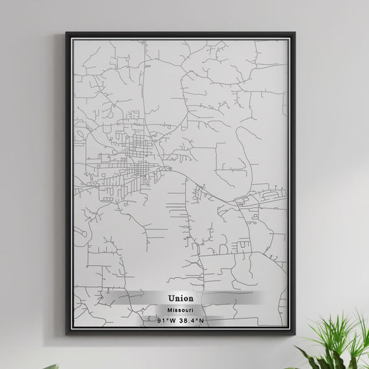 ROAD MAP OF UNION, MISSOURI BY MAPBAKES