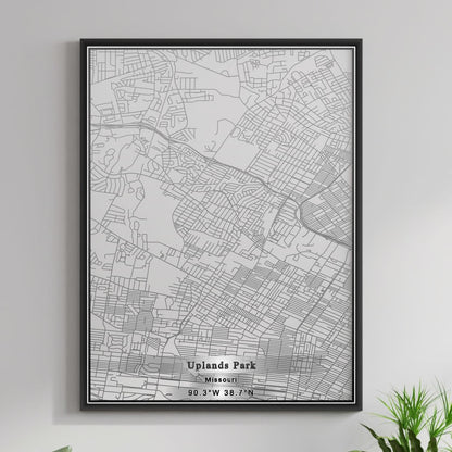 ROAD MAP OF UPLANDS PARK, MISSOURI BY MAPBAKES