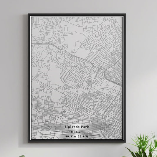 ROAD MAP OF UPLANDS PARK, MISSOURI BY MAPBAKES