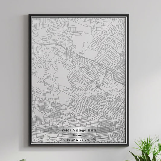ROAD MAP OF VELDA VILLAGE HILLS, MISSOURI BY MAPBAKES