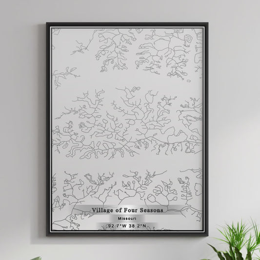 ROAD MAP OF VILLAGE OF FOUR SEASONS, MISSOURI BY MAPBAKES