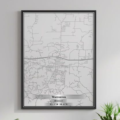 ROAD MAP OF WARRENTON, MISSOURI BY MAPBAKES
