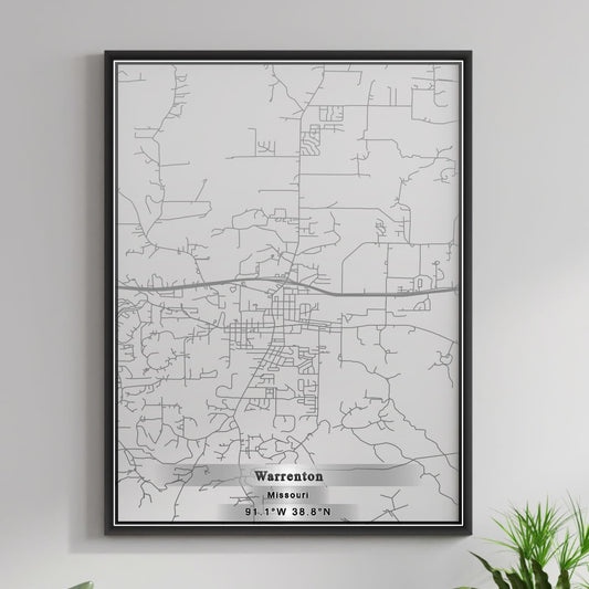 ROAD MAP OF WARRENTON, MISSOURI BY MAPBAKES