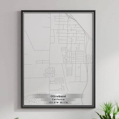 ROAD MAP OF OLIVEHURST, CALIFORNIA BY MAPBAKES