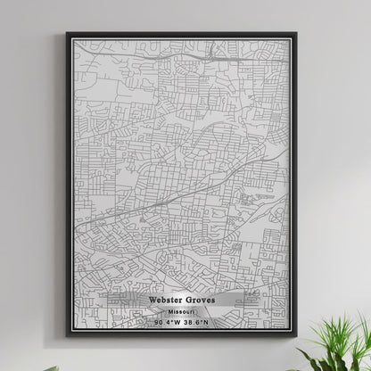 ROAD MAP OF WEBSTER GROVES, MISSOURI BY MAPBAKES