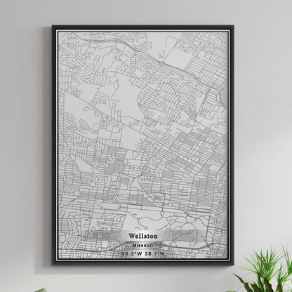 ROAD MAP OF WELLSTON, MISSOURI BY MAPBAKES