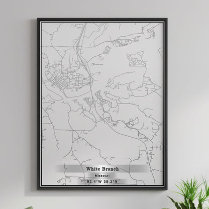 ROAD MAP OF WHITE BRANCH, MISSOURI BY MAPBAKES