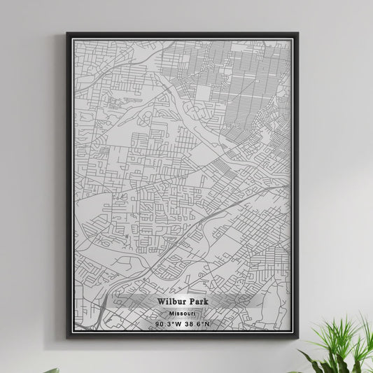 ROAD MAP OF WILBUR PARK, MISSOURI BY MAPBAKES