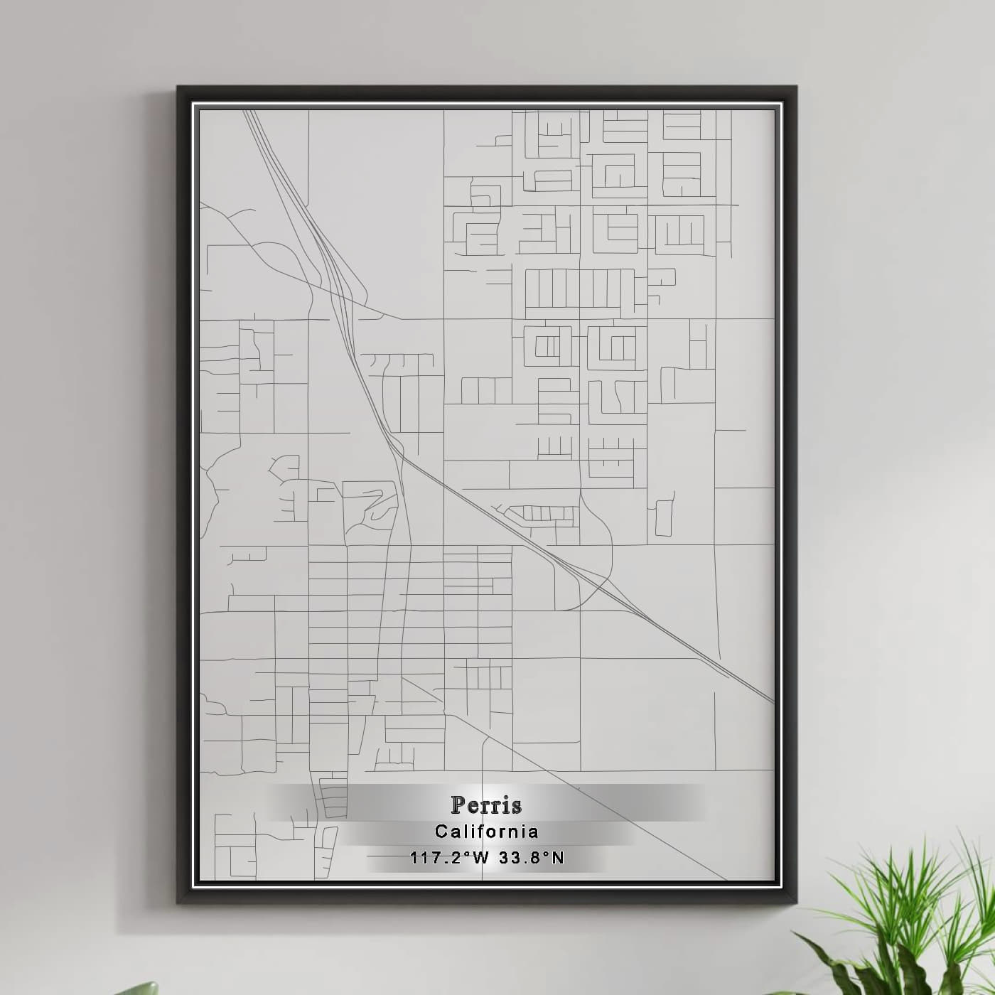 ROAD MAP OF PERRIS, CALIFORNIA BY MAPBAKES