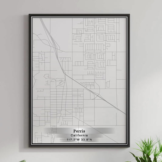 ROAD MAP OF PERRIS, CALIFORNIA BY MAPBAKES