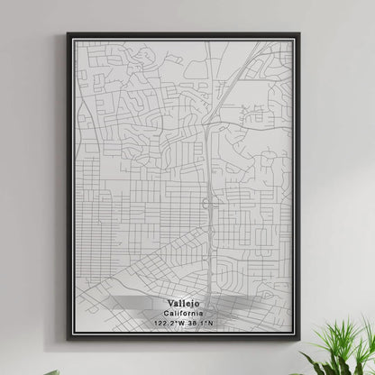 ROAD MAP OF VALLEJO, CALIFORNIA BY MAPBAKES