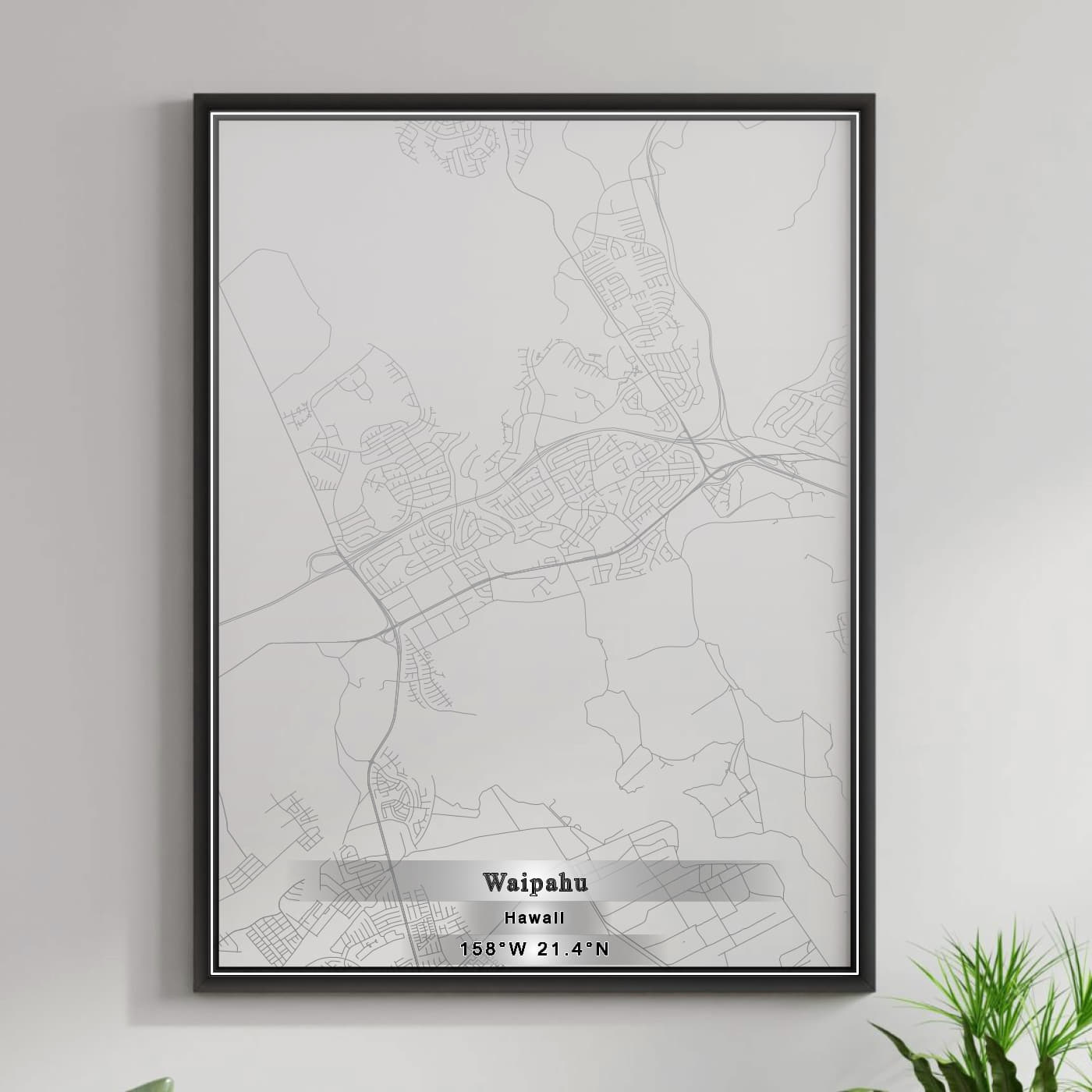 ROAD MAP OF WAIPAHU, HAWAII BY MAPBAKES