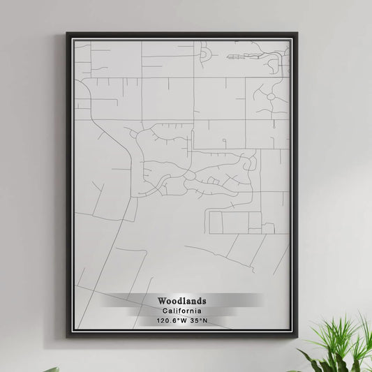 ROAD MAP OF WOODLAND, CALIFORNIA BY MAPBAKES