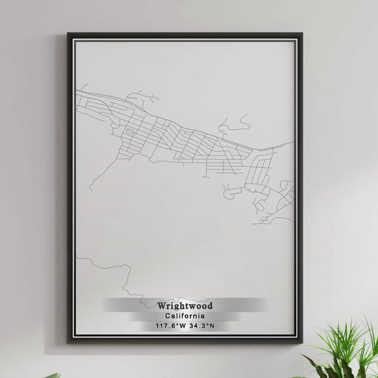 ROAD MAP OF WRIGHTWOOD, CALIFORNIA BY MAPBAKES