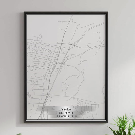 ROAD MAP OF YREKA, CALIFORNIA BY MAPBAKES