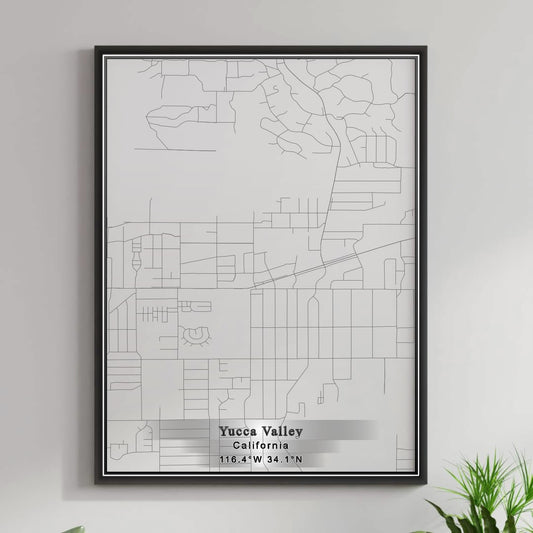 ROAD MAP OF YUCCA VALLEY, CALIFORNIA BY MAPBAKES
