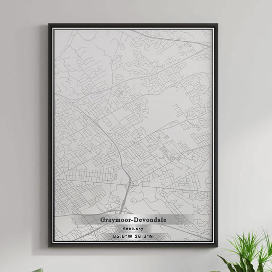 ROAD MAP OF GRAYMOOR-DEVONDALE, KENTUCKY BY MAPBAKES