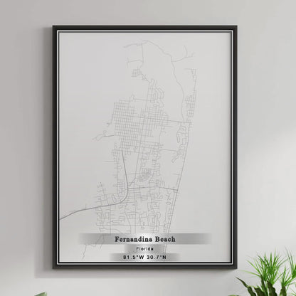 ROAD MAP OF FERNANDINA BEACH, FLORIDA BY MAPBAKES
