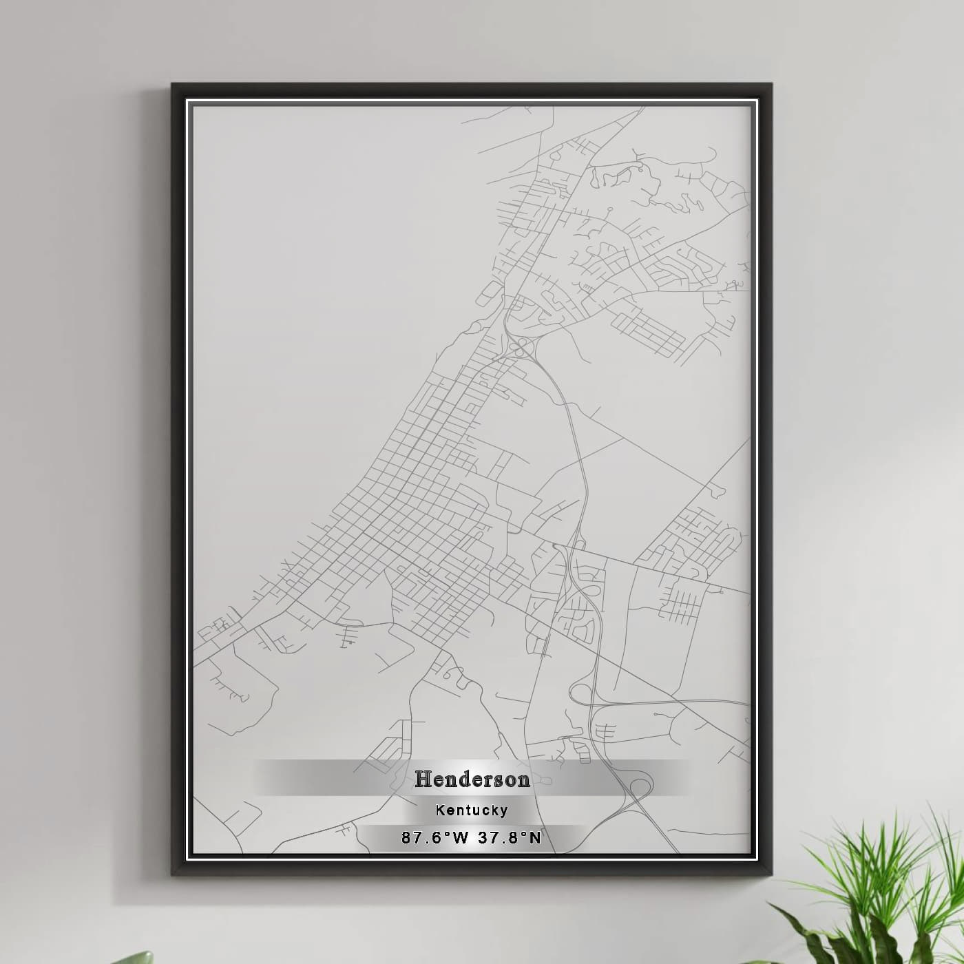 ROAD MAP OF HENDERSON, KENTUCKY BY MAPBAKES