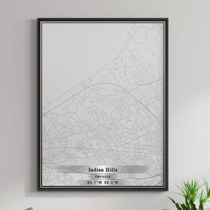 ROAD MAP OF INDIAN HILLS, KENTUCKY BY MAPBAKES