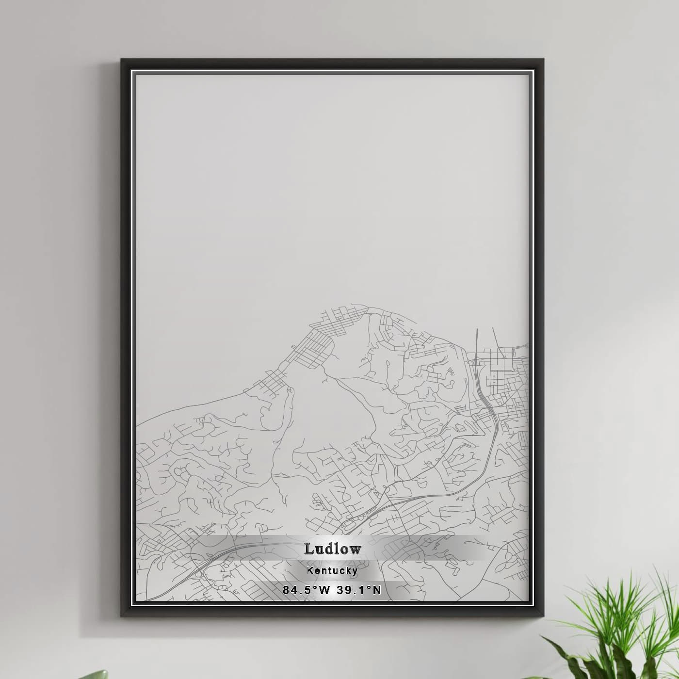 ROAD MAP OF LUDLOW, KENTUCKY BY MAPBAKES