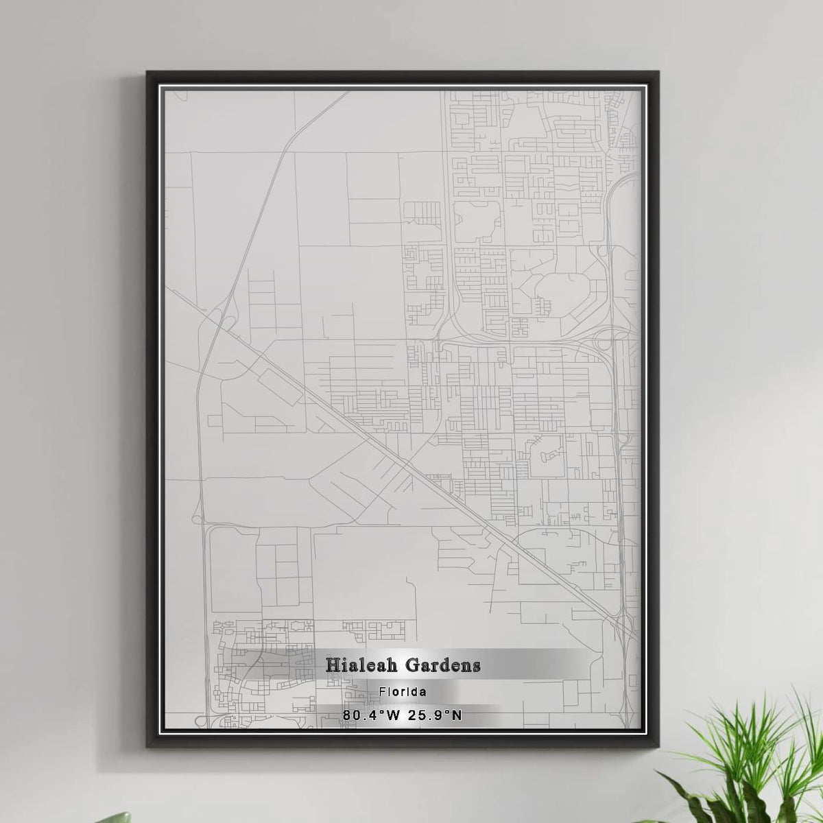 ROAD MAP OF HIALEAH GARDENS, FLORIDA BY MAPBAKES