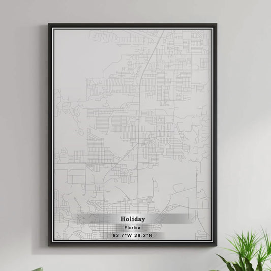 ROAD MAP OF HOLIDAY, FLORIDA BY MAPBAKES