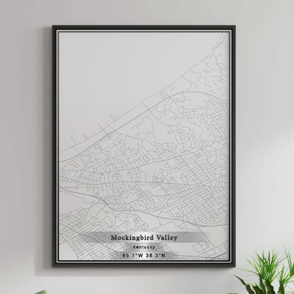 ROAD MAP OF MOCKINGBIRD VALLEY, KENTUCKY BY MAPBAKES