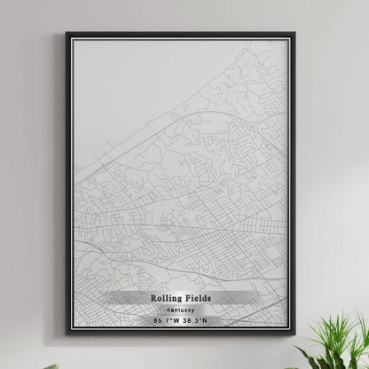 ROAD MAP OF ROLLING FIELDS, KENTUCKY BY MAPBAKES