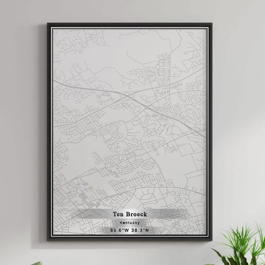 ROAD MAP OF TEN BROECK, KENTUCKY BY MAPBAKES