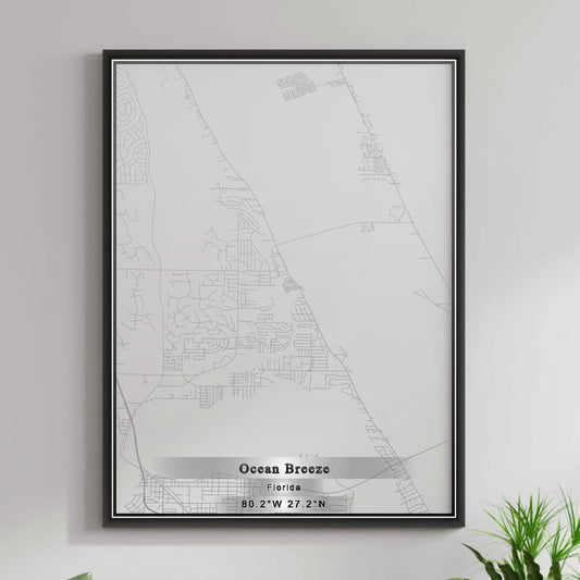 ROAD MAP OF OCEAN BREEZE, FLORIDA BY MAPBAKES