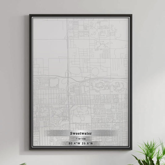 ROAD MAP OF SWEETWATER, FLORIDA BY MAPBAKES