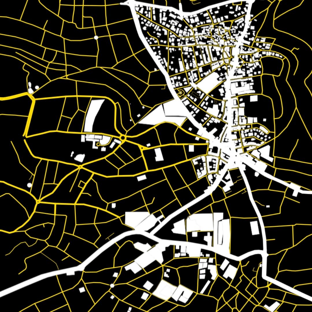 COLOURED ROAD MAP OF RAMALLAH, PALESTINE BY MAPBAKES – MapBakes