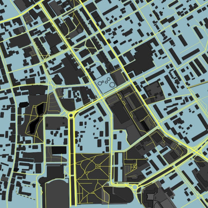 COLOURED ROAD MAP OF RAKVERE, ESTONIA BY MAPBAKES