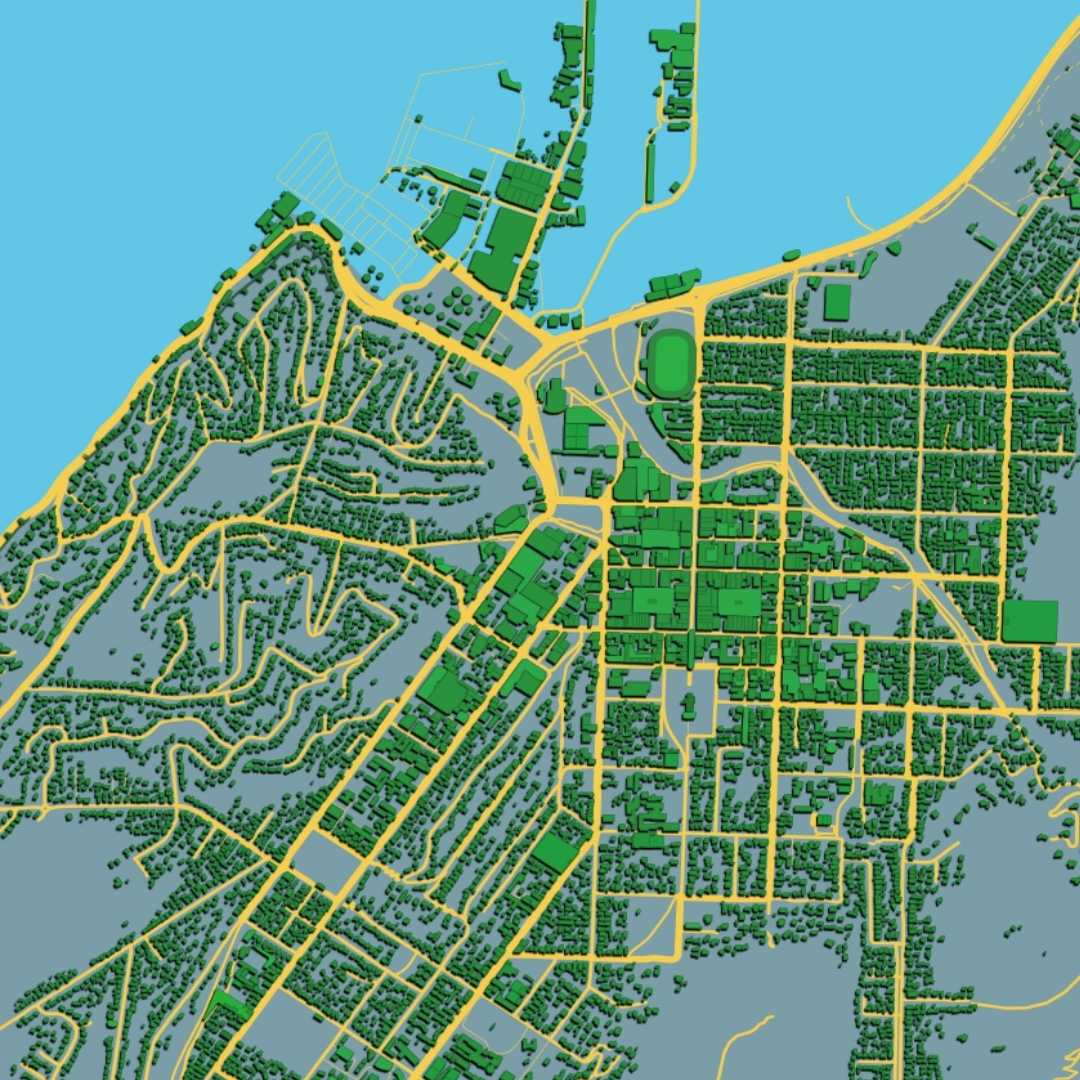 COLOURED ROAD MAP OF NELSON, NEW ZEALAND BY MAPBAKES