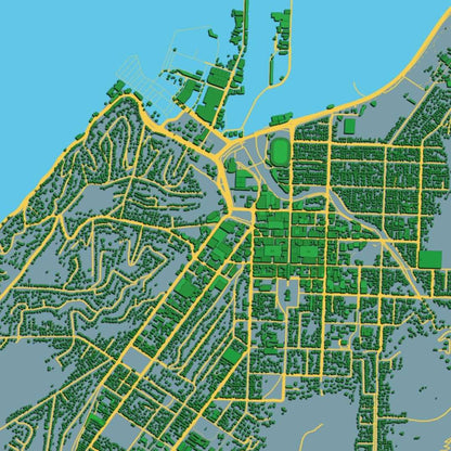 COLOURED ROAD MAP OF NELSON, NEW ZEALAND BY MAPBAKES